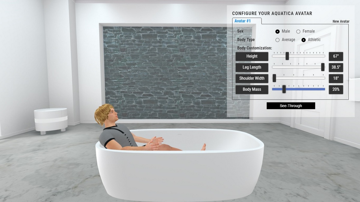 Coletta Bathtub 3D Body Position